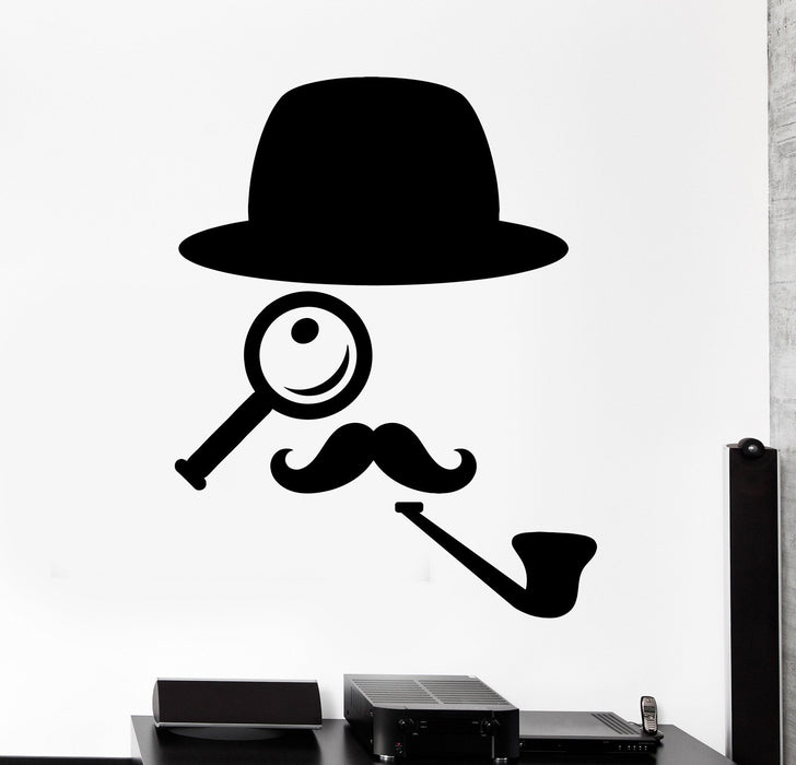 Autocollant mural en vinyle Détective Sherlock Holmes Londres Intérieur de la maison Cadeau unique z4022