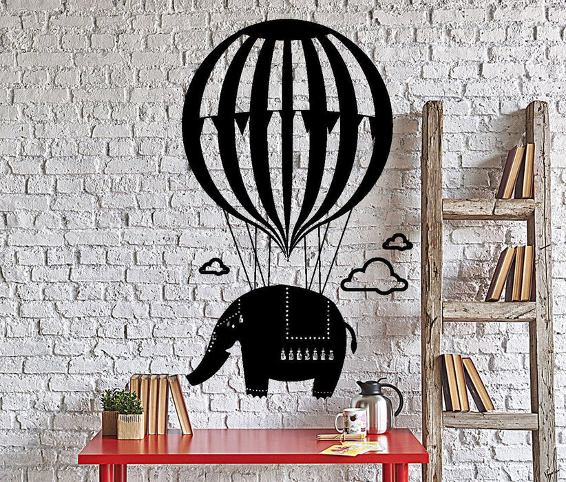Wall Vinyl Decal Elephant Air Balloon KIds Children Home Interior Decor Unique Gift z4023