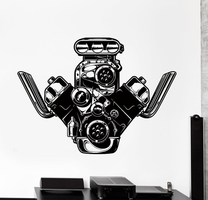 Engine Fans Decal Wall Vinyl Decal Cool Engine Motor Speed Car Vechicle Home Interior De ...
