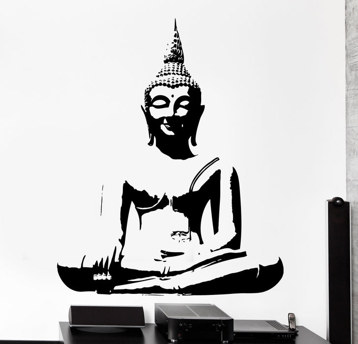 Wall Decal Budhha Smiling Buddhism Yoga Home Interior Decor Unique Gift z4039