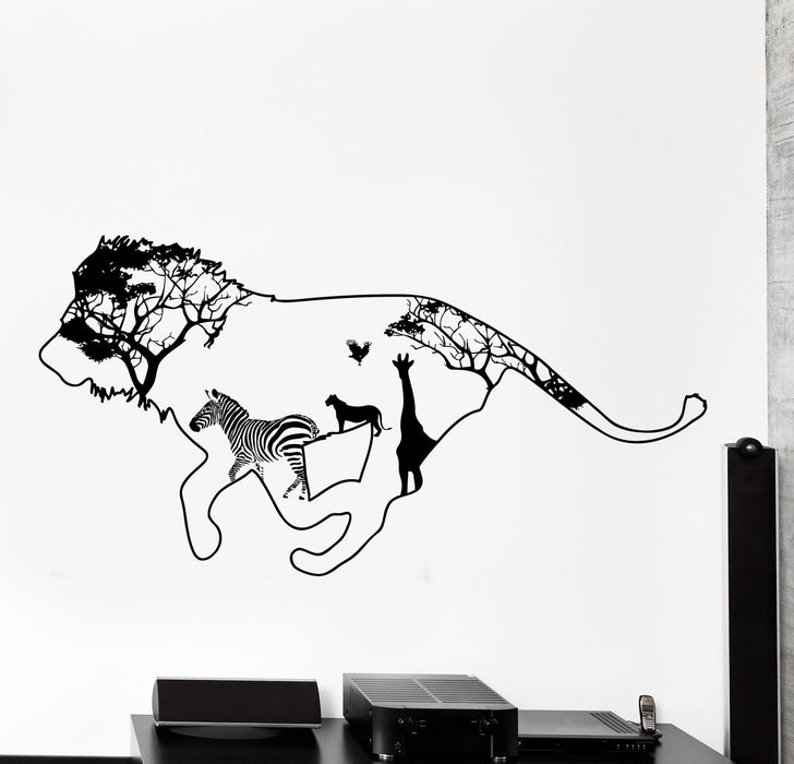 Wall Decal Lion Zebra Tree Tiger Animal Jungle Home Interior Decor Unique Gift z4046