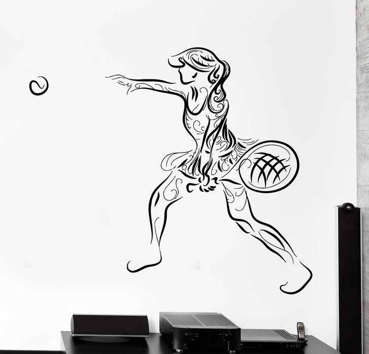 Наклейка на стену Девушка-теннисистка Спорт Домашний интерьер Декор Уникальный подарок z4049