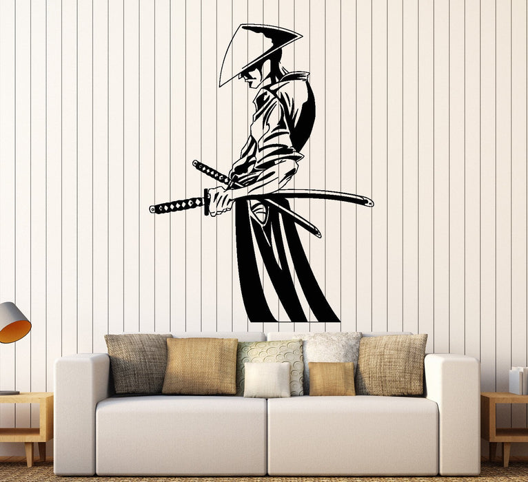 Autocollant mural en vinyle Samouraï avec épées Japon Japonais Décoration murale en vinyle pour la maison Cadeau unique z4067