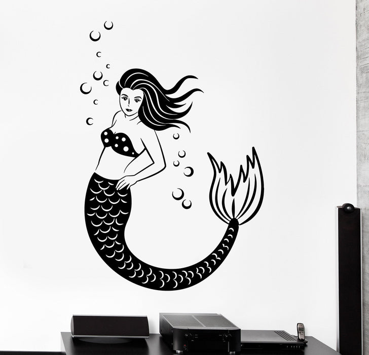 Wall Vinyl Decal Mermaid Ocean Marine Sea Romantic Wall Vinyl Decor Unique Gift z4068