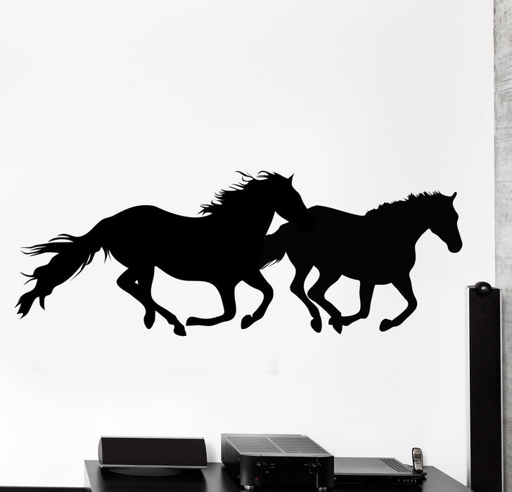Wall Vinyl Decal Horses Nature Animals Freedom Home Interior Decor Unique Gift z4073