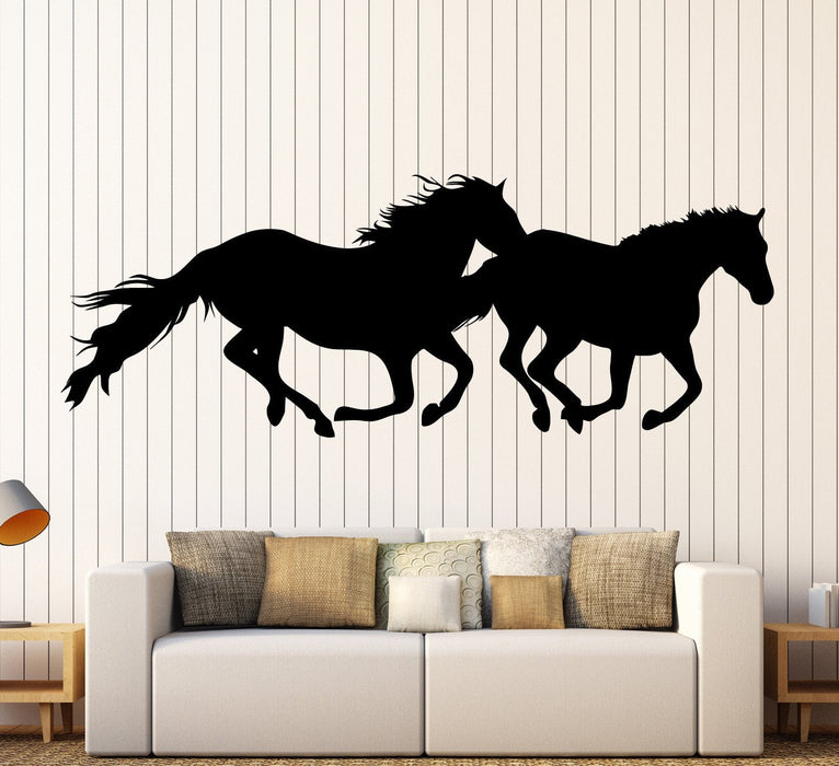 Wall Vinyl Decal Horses Nature Animals Freedom Home Interior Decor Unique Gift z4073
