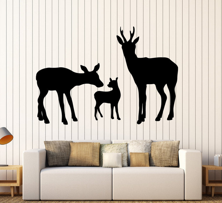 Wall Vinyl Decal Deer Happy Family Animals Nature Home Interior Decor Unique Gift z4074