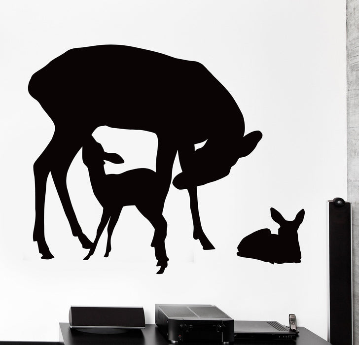 Wall Vinyl Decal Deer Baby Family Animals Forest Home Interior Decor Unique Gift z4078