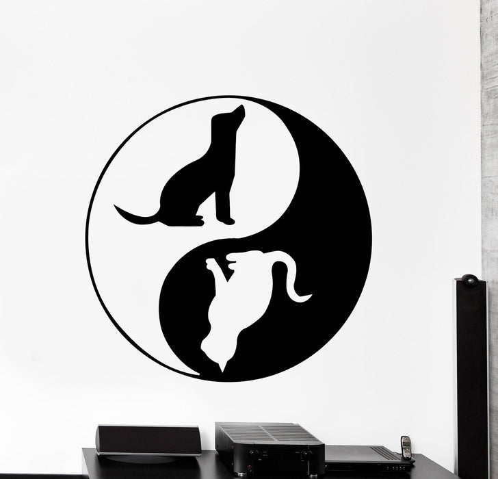 Wall Decal Yin Yang Pets Animals Cat Dog Home Interior Decor Unique Gift z4084