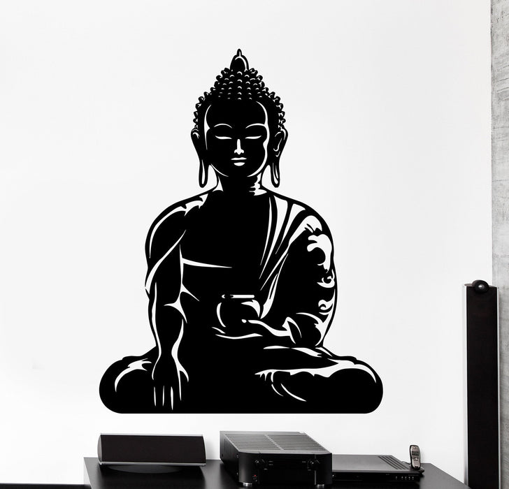 Wall Vinyl Decal Buddha Buddhism Om Meditation Home Interior Decor Unique Gift z4097