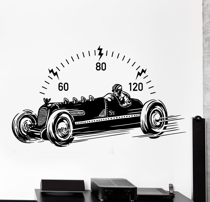 Wall Vinyl Decal Retro Racing Car Automobile Motor Home Interior Decor Unique Gift z4112
