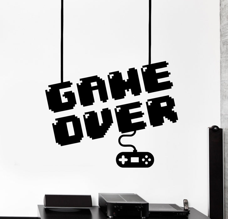 Wall Vinyl Decal Game Over Gaming Gamer Home Interior Decor Unique Gift z4116