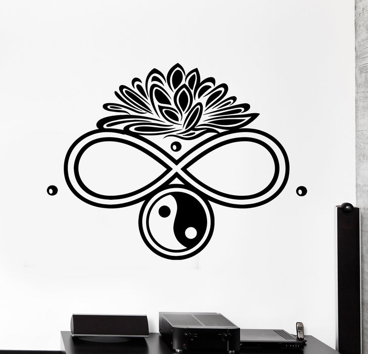 Wall Vinyl Decal Buddha Infinity Lotus Ying Yang Home Interior Decor Unique Gift z4122