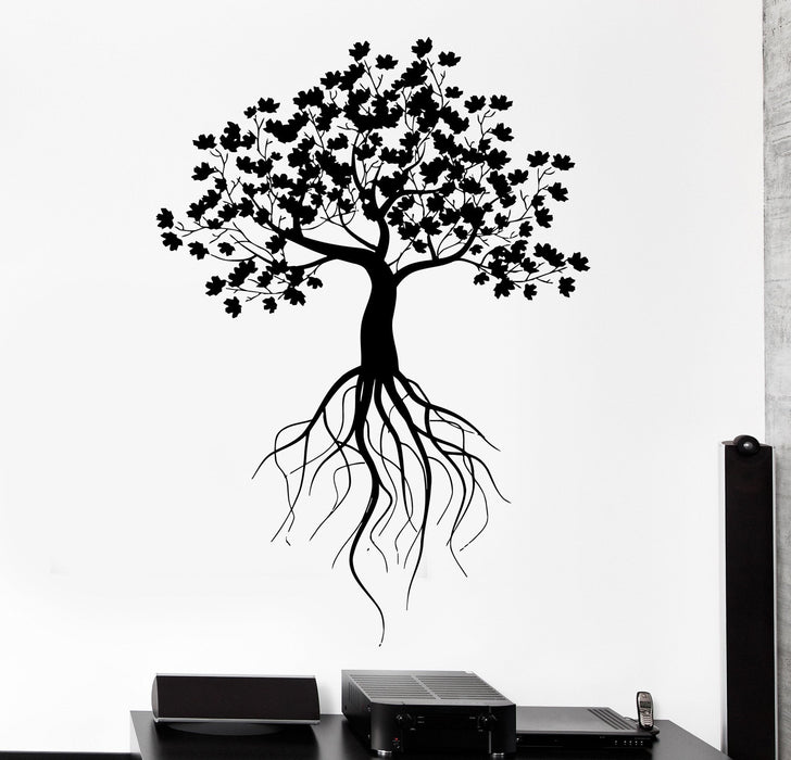 Wall Vinyl Decal Tree With Roots Nature Home Interior Decor Unique Gift z4130