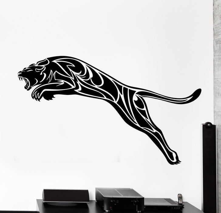 Wall Vinyl Decal Animal Predator Panther Jumping Ornament Home Decor Unique Gift z4131