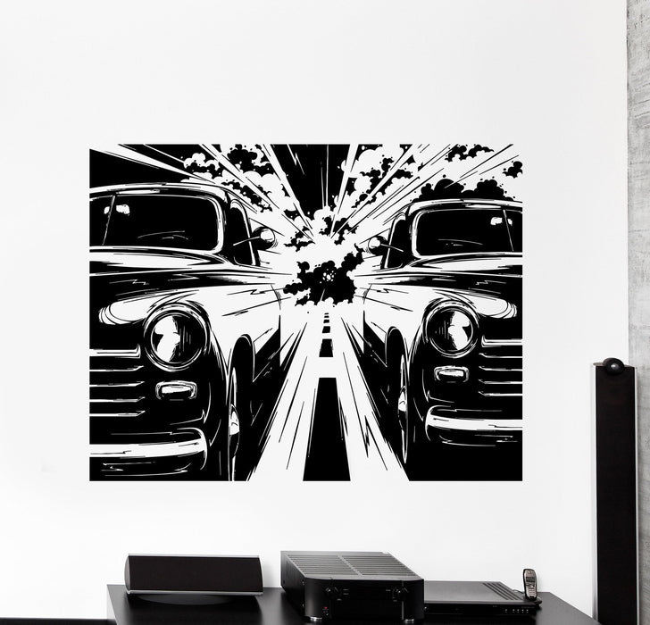 Autocollant mural en vinyle pour voiture rétro ancienne, décoration d'intérieur cool pour la maison, cadeau unique z4156
