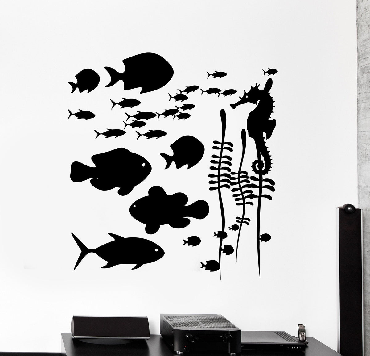 Wall Vinyl Decal Undersea Underwater Seahorse Ocean Sea Home Decor Uni — Wallstickers4you