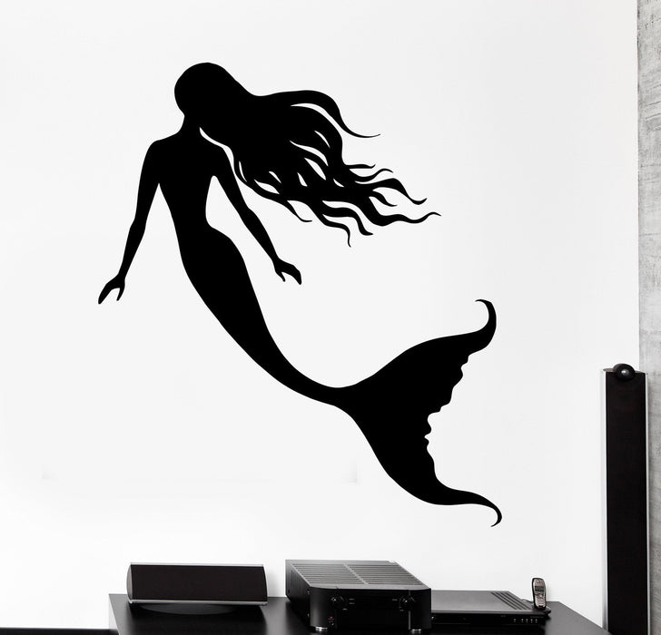 Wall Vinyl Decal Mermaid Romantic Bathroom Sea Ocean Home Decor Unique Gift z4177