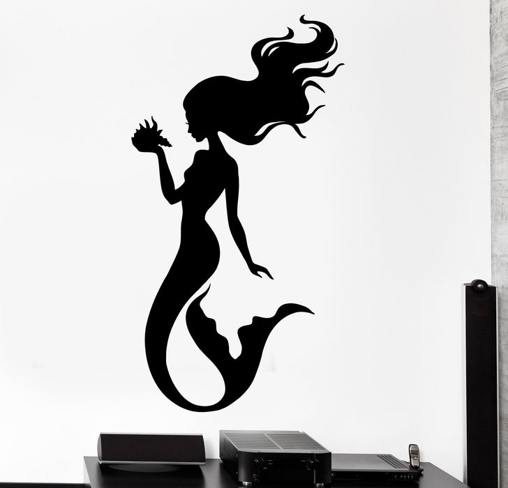 Wall Vinyl Decal Mermaid Shell Ocean Marine Home Interior Decor Unique Gift z4178