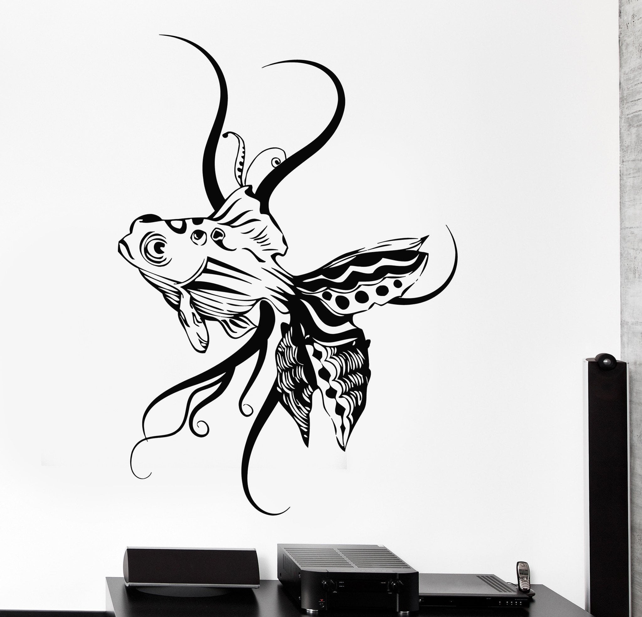 Wall Vinyl Decal Fishing Fish Undersea Underwater Seagrass Home Interi