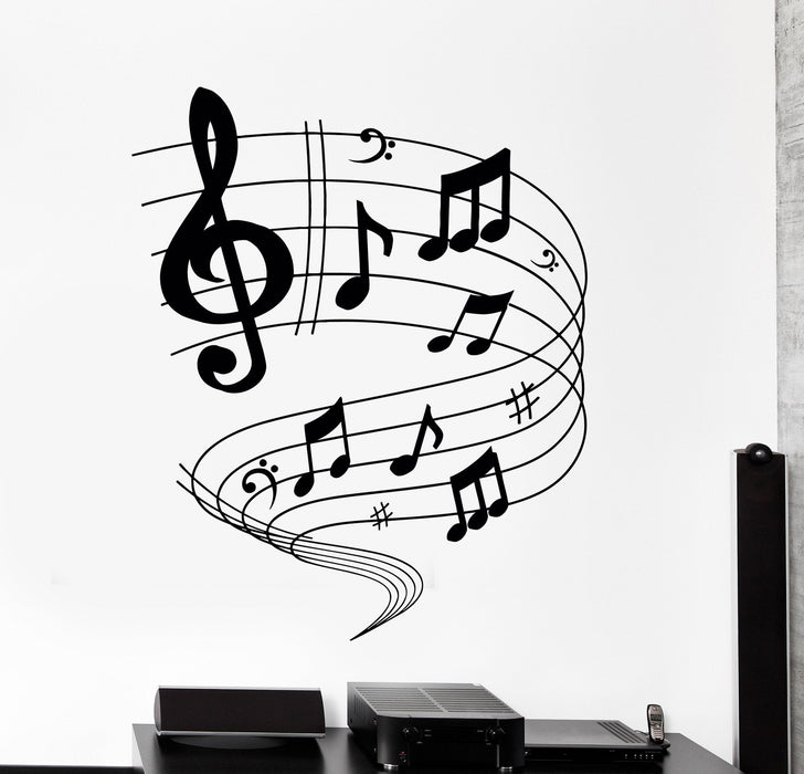 Wall Vinyl Decal Music Notes Rock Pop Blues Home Interior Decor Unique Gift z4189