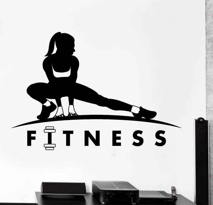 Wall Vinyl Decal Fitness Girl Sport Gym Bodybuildng Home Interior Decor Unique Gift z4193