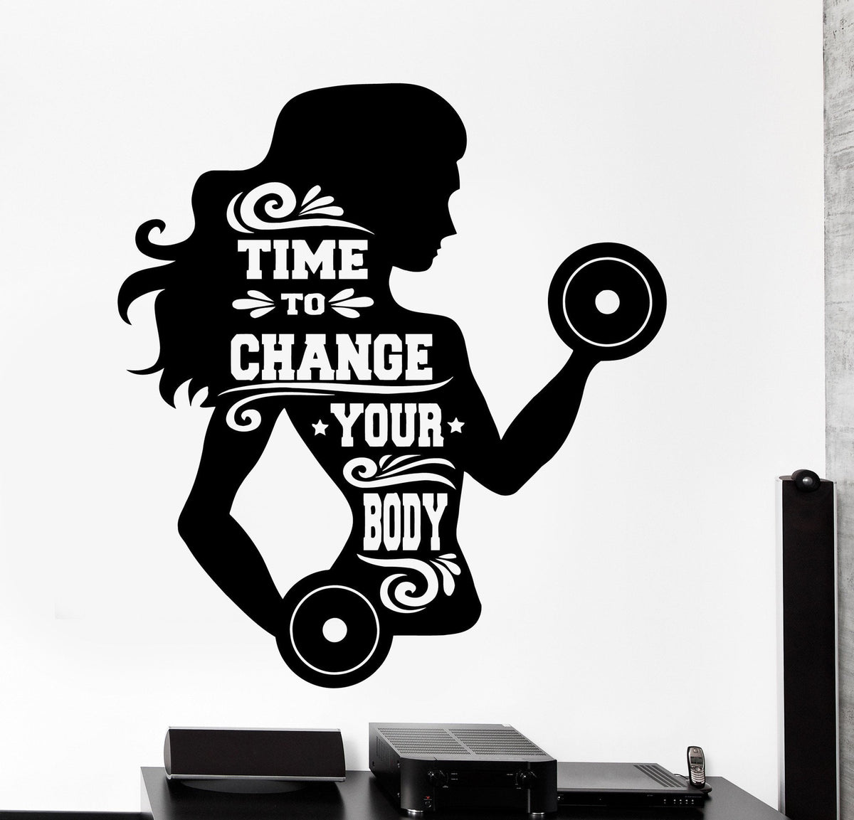 Wall Vinyl Decal Sport Quote Time To Change Your Body Home Interior De