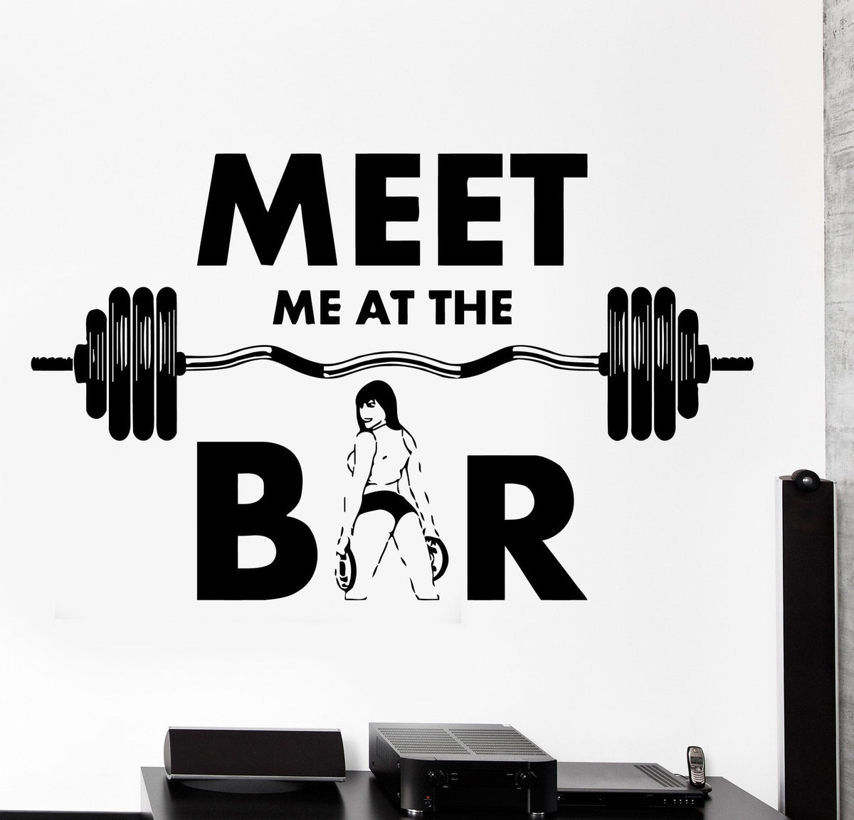 Wall Vinyl Decal Funny Sport Quote Meet Me At The Gym Home Decor Uniqu