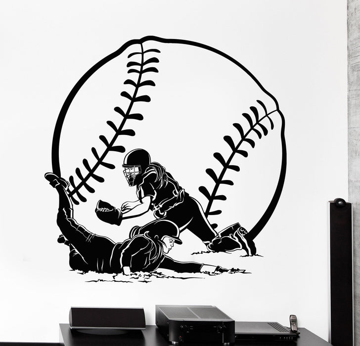 Wall Vinyl Decal Girl Baseball Softball Woman Sport Home Interior Decor Unique Gift z4219