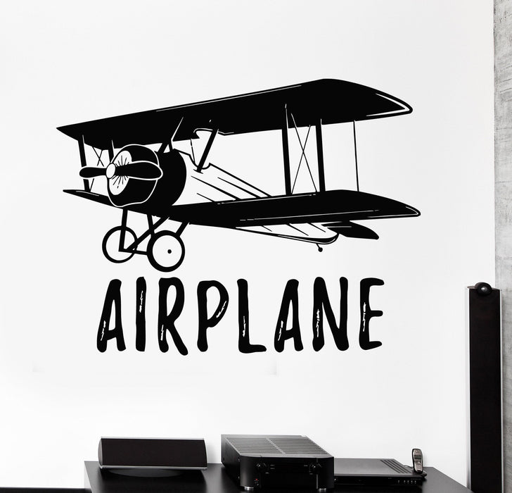 Wall Vinyl Decal Airplane Quote Retro Romantic Freedom Home Interior Decor Unique Gift z4225