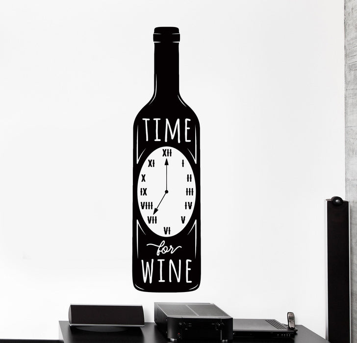 Wall Vinyl Decal Kitchen Quote Time To Drink Wine Home Restaurant Home Decor Unique Gift z4248