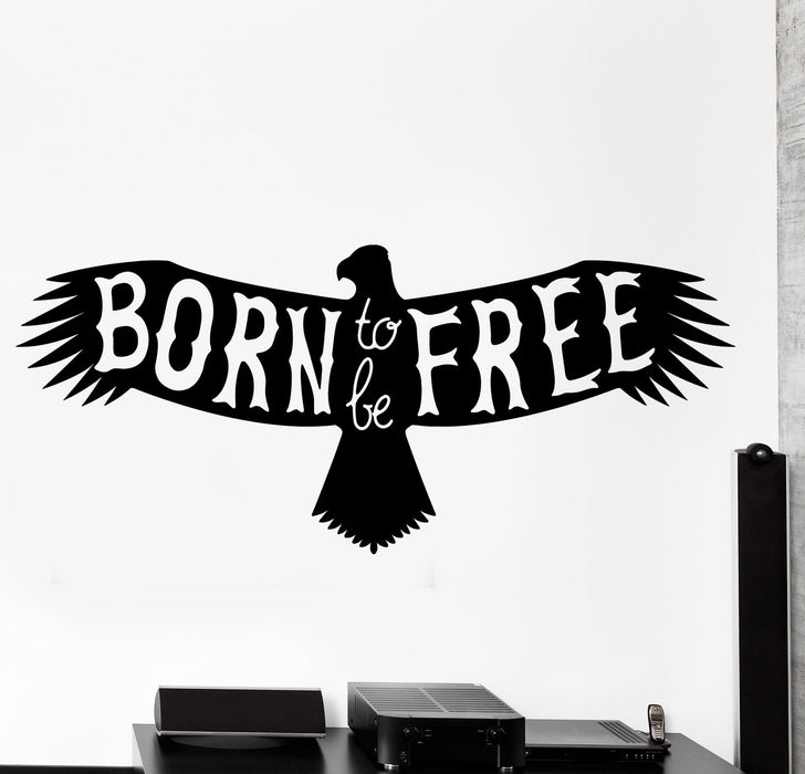 Wall Vinyl Decal Eagle Symbol Of Freedom Born To Be Free Home Interior Decor Unique Gift z4257