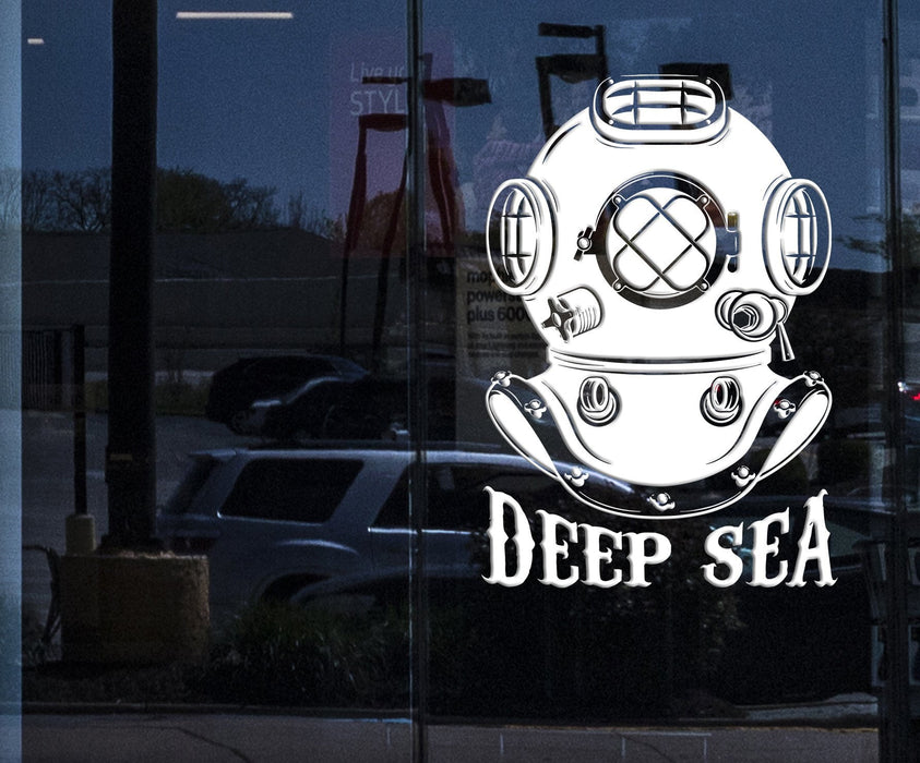 Window Murals and Wall Vinyl Decal Diving Helmet Deep Sea Ocean Sea Home Interior Decor Unique Gift z4260w