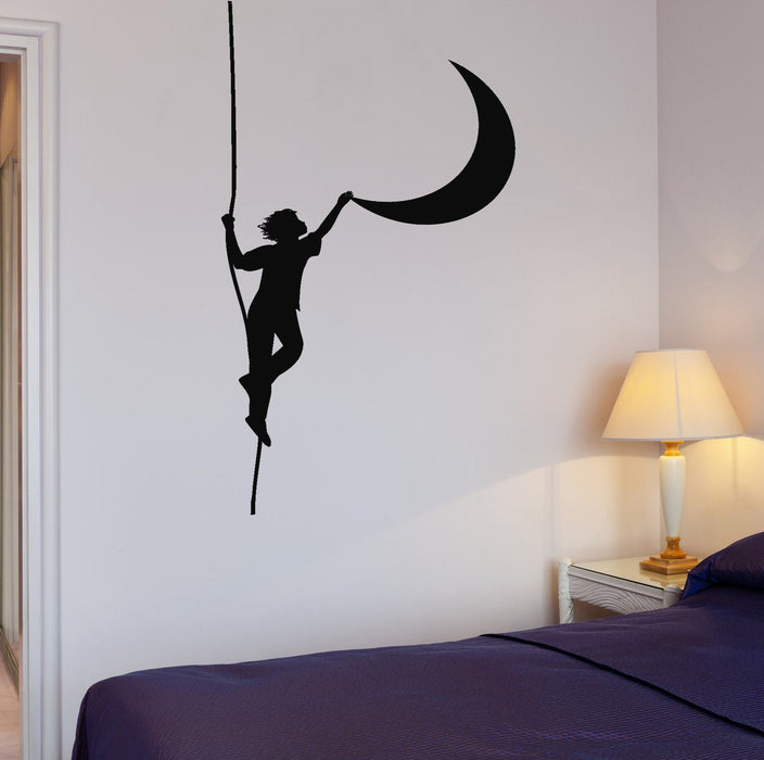 Wall Vinyl Decal Moon Boy Night Romantic Bedroom Home Interior Decor Unique Gift z4273