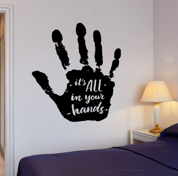 Wall Vinyl Decal Motivation Quotes Words All In Your Hands Home Interior Decor Unique Gift z4274