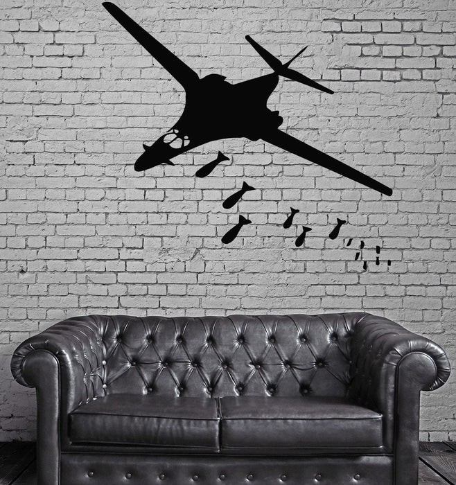 Bombing Flying Jet Airplane Airforce Mural Wall Art Decor Vinyl Sticker Unique Gift z428