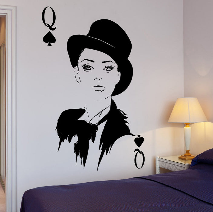 Wall Vinyl Decal Fashion Hot Beautiful Girl Cards Queen Home Interior Decor Unique Gift z4297