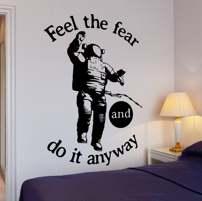 Wall Vinyl Decal Motivation Quote Austronaut Space Do It Anyway Home Decor Unique Gift z4300