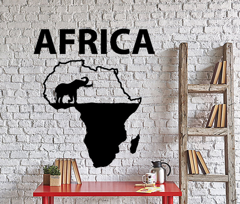 Wall Vinyl Decal Africa Elephant Jungle Wild Animals Home Decor Unique Gift z4316
