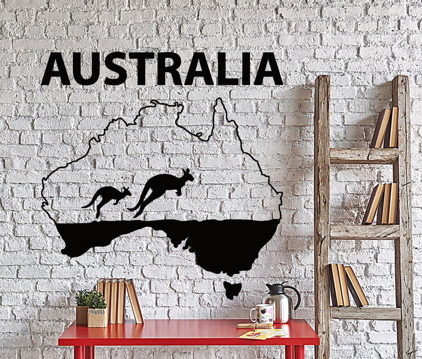 Wall Vinyl Decal Australia Continent Kenguru Australian Animals Home Decor Unique Gift z4318