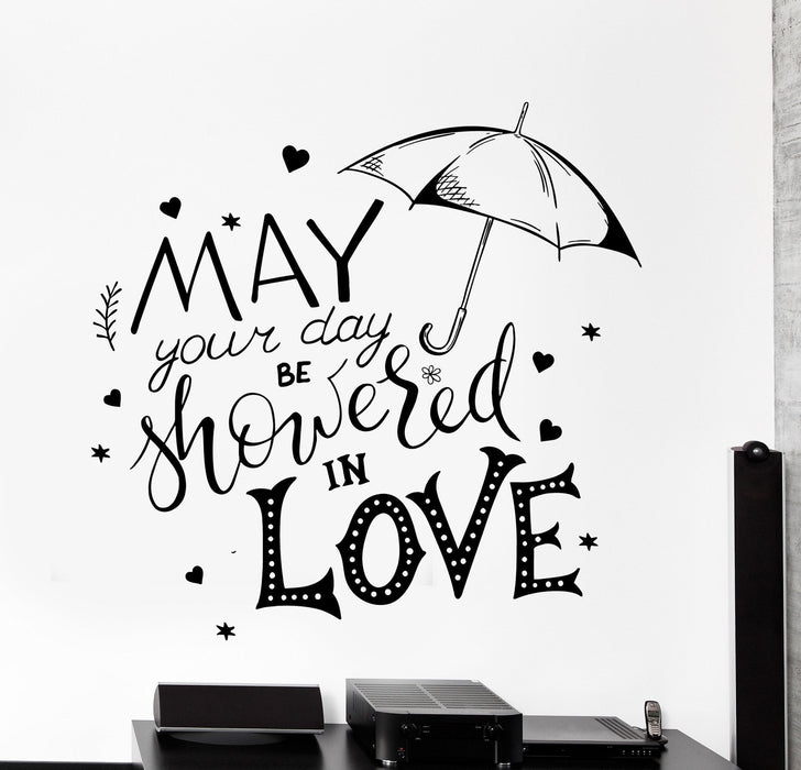 Наклейка на стену из винила с мотивирующими словами и цитатой Пусть ваш день будет осыпан любовью Уникальный подарок 4319