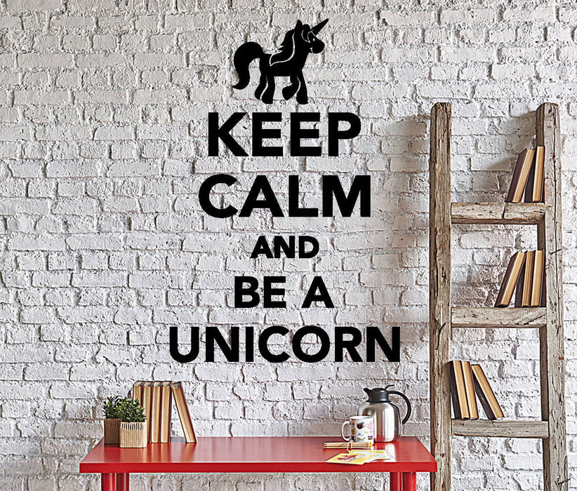 Wall Vinyl Decal Funny Words Keep Calm And Be A Unicorn Home Decor Unique Gift z4333