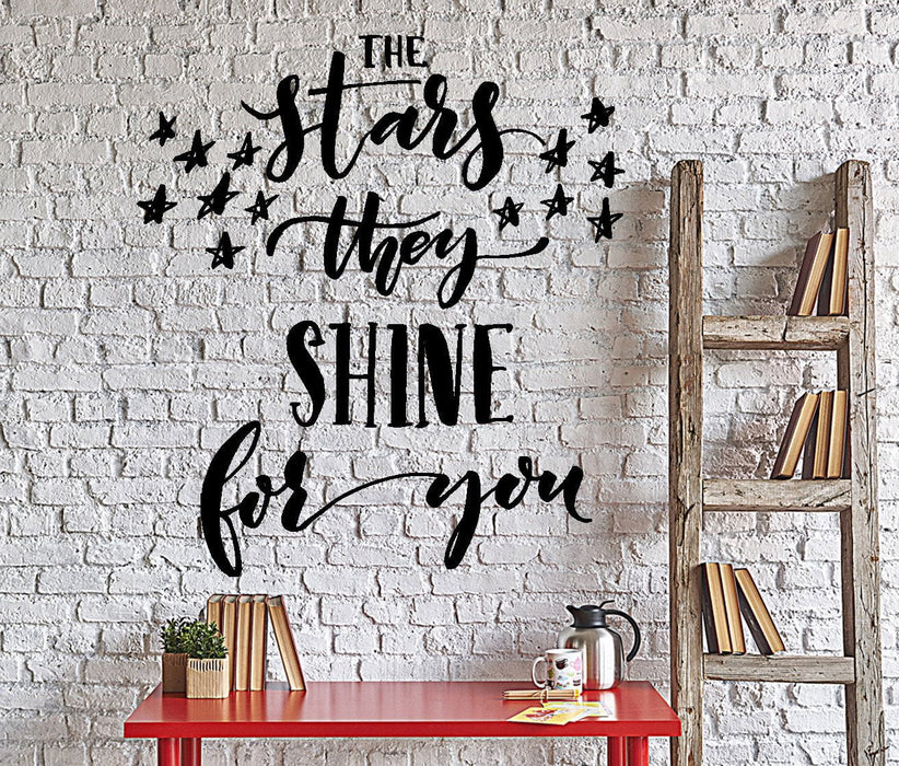 Autocollant mural en vinyle avec mots d'amour romantiques Les étoiles brillent pour vous Décoration Cadeau unique z4336