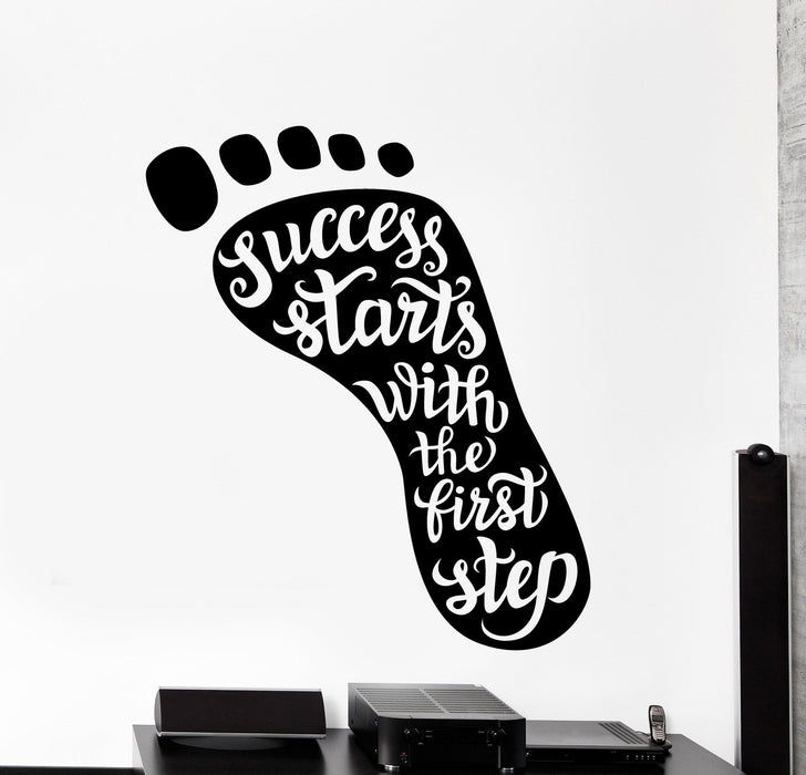 Wall Vinyl Decal Motivation Quotes Phrase Words Success First Step Decor Unique Gift z4338