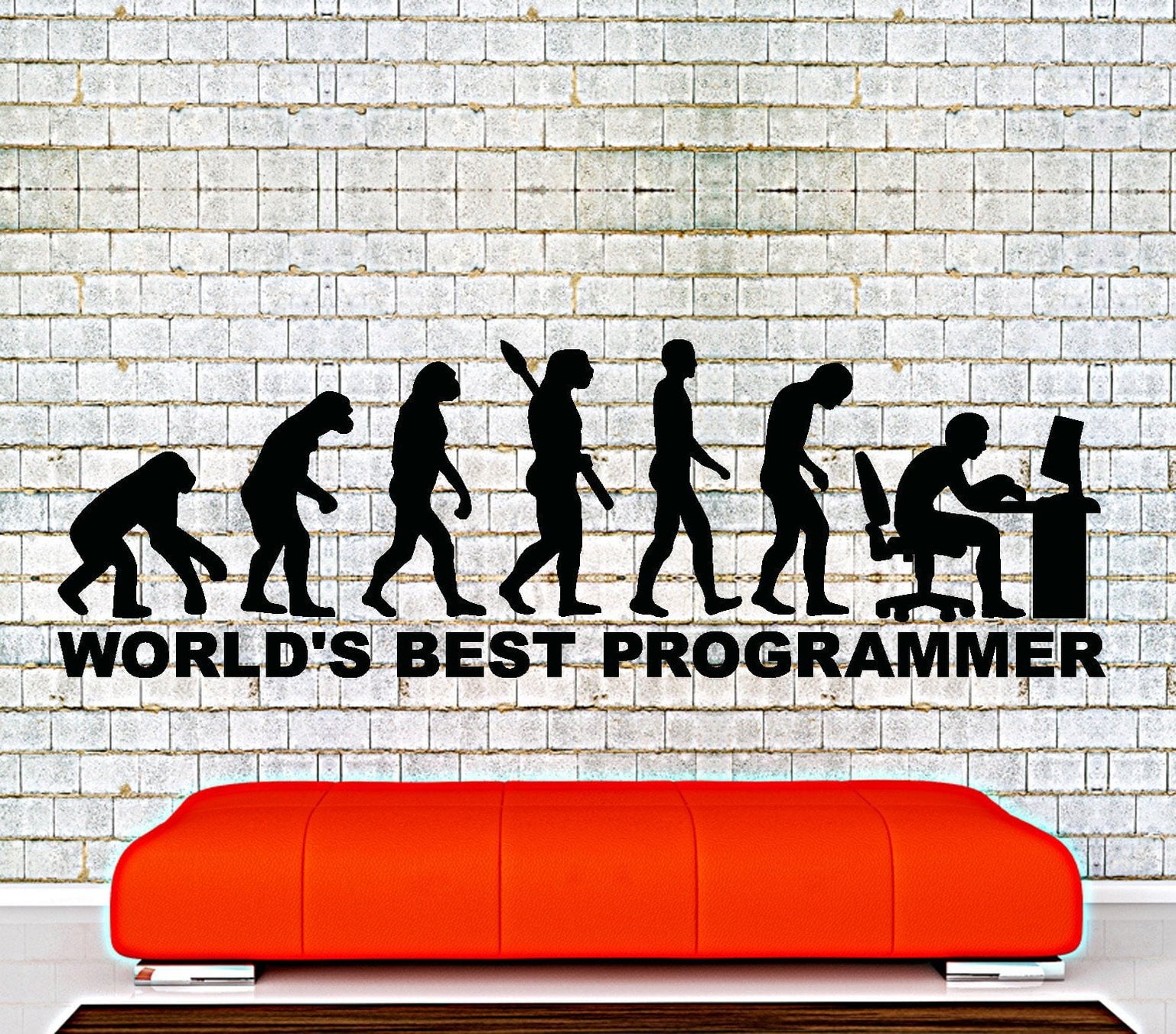 Wall Vinyl Decal Funny Quote World Best Programmer Computer Gamer Deco ...