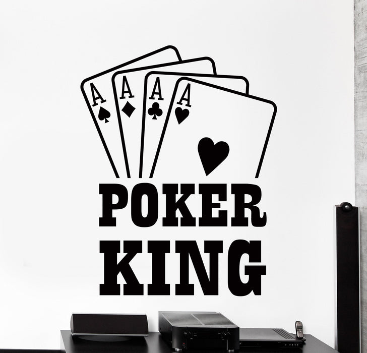 Autocollant mural en vinyle Cartes de jeu Aces Las Vegas Poker King Décoration d'intérieur Cadeau unique z4340