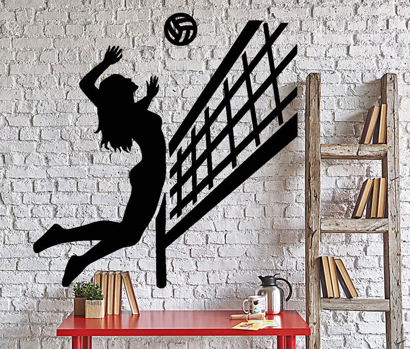 Wall Vinyl Decal Woman Girl Beach Volleyball Player Sport Home Decor Unique Gift z4349