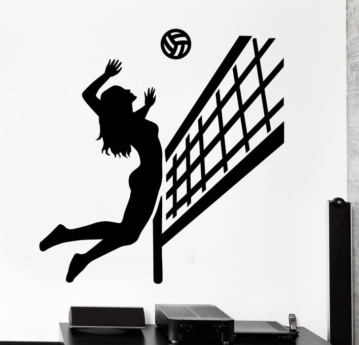 Wall Vinyl Decal Woman Girl Beach Volleyball Player Sport Home Decor Unique Gift z4349