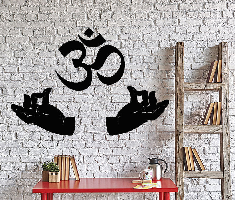 Wall Vinyl Decal Yoga Philosophy Hinduism Buddhism Om Home Interior Decor Unique Gift z4374