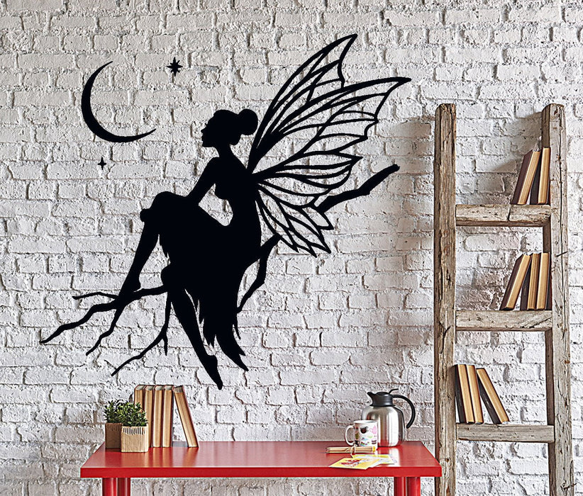 Autocollant mural en vinyle pour chambre d'enfant, nuit de rêve, étoiles, lune, fée, décoration pour chambre d'enfant, cadeau unique z4377